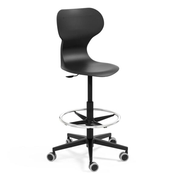Counterstuhl-Bürostuhl und Empfangsstuhl Miato in der Farbe Schwarz